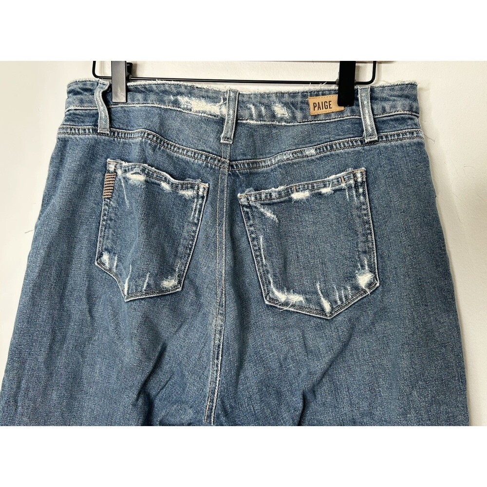 Paige Noella Jeans Distressed Straight leg Blue Denim Size 30x26 - Picture 4 of 5